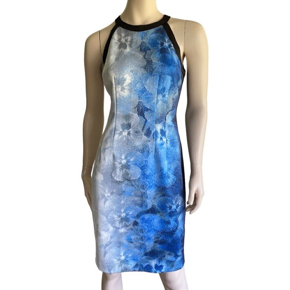 T Tahari Halter Water Colour Knee Length Dress Sz 8
